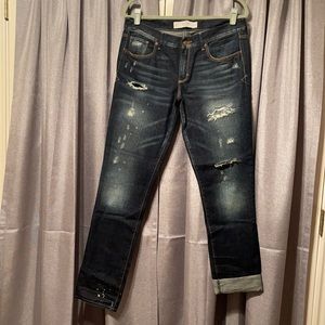 A&F Distressed Dark Wash Jeans - like new!